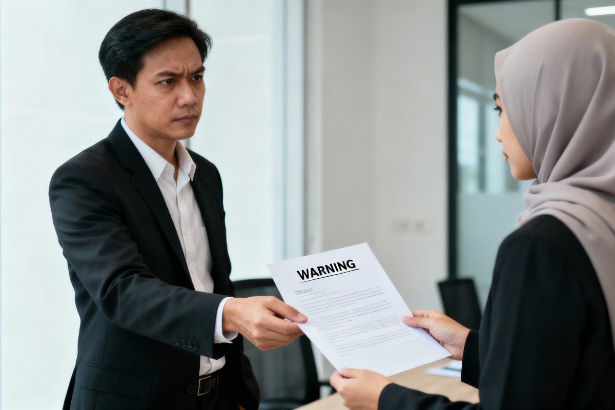 Majikan Memberi Amaran kepada Wanita Bertudung