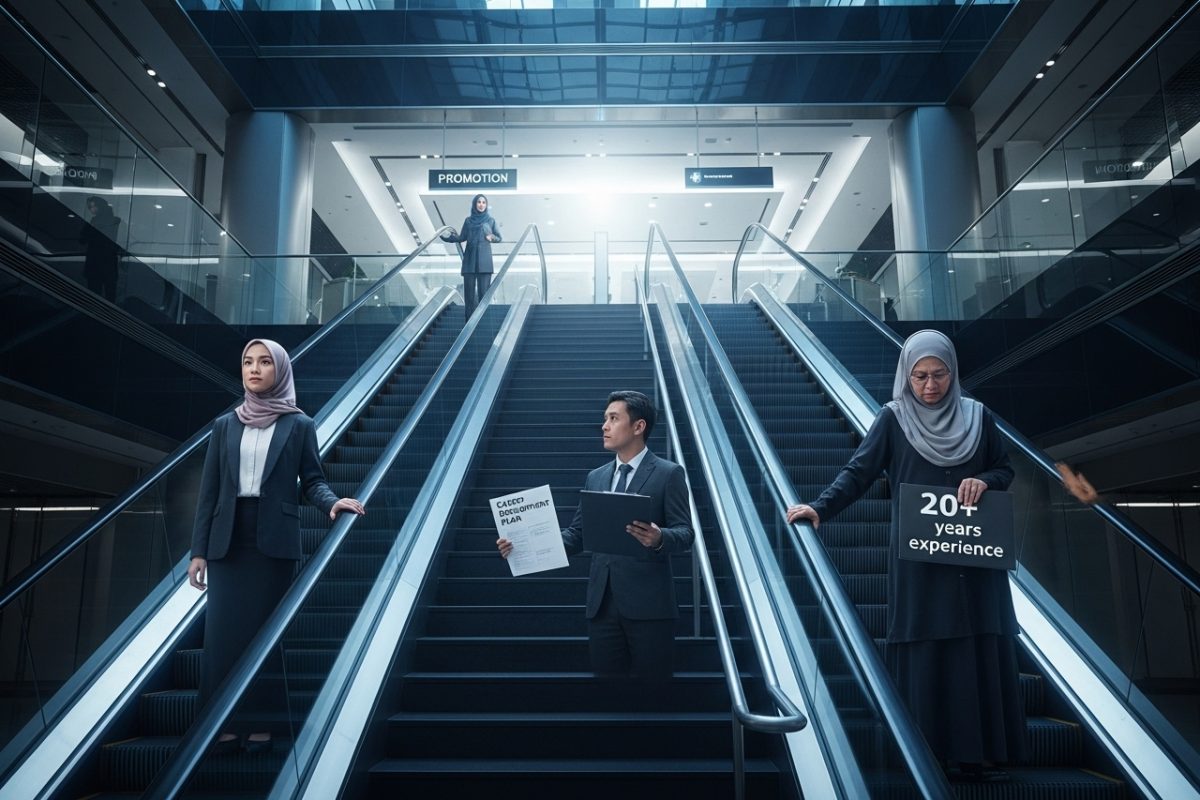 Simbolik Eskalator Kerjaya Wanita Bertudung